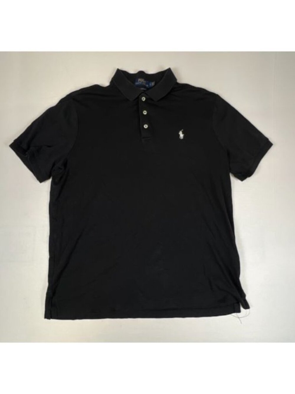 Polo Ralph Lauren Men's Black Polo Shirt L Classic Fit Short Sleeve 100% Cotton